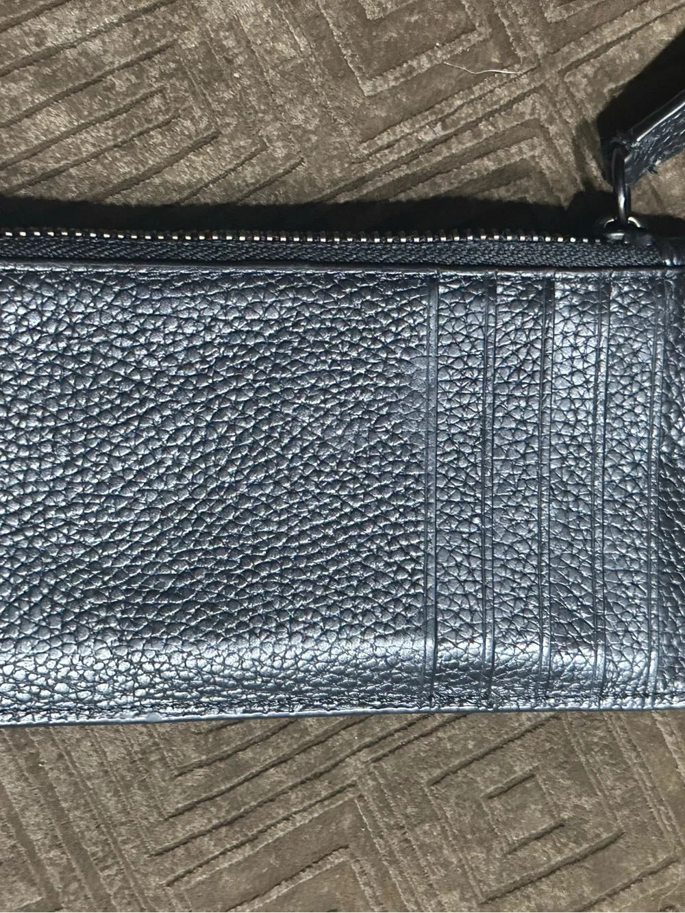 Coach Zip Card Case in Black Leather